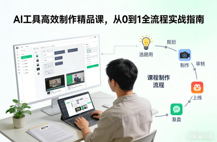 AI工具高效制作精品课,从0到1全流程实战指南-灵感工坊云网创