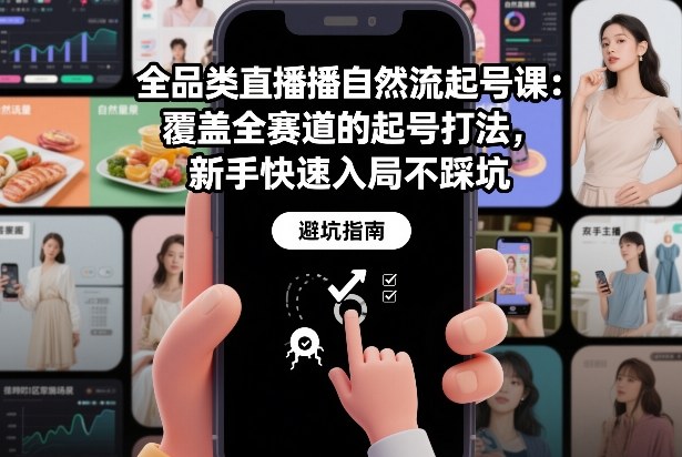 全品类直播自然流起号课:覆盖全赛道的起号打法,新手快速入局不踩坑-灵感工坊云网创