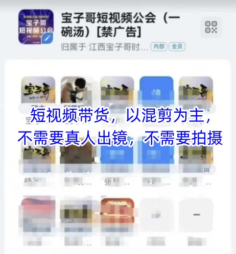宝子哥头部团队短视频带货，以混剪为主，不需要真人出镜，不需要拍摄【更新12月】-灵感工坊云网创