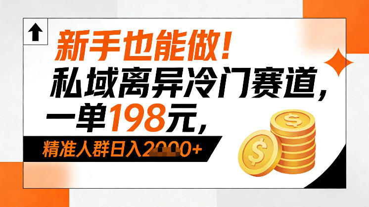 新手也能做!私域离异冷门赛道,一单198,精准人群日入1k+-灵感工坊云网创